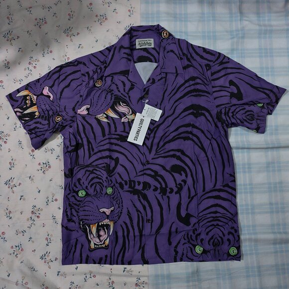 Wacko Maria Purple Short-Sleeve Shirt - Picture 1 of 7